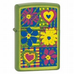Zippo Hearts and Flowers Lurid Lighter (model: 28057)