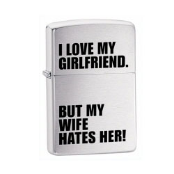 Zippo Love Girlfriend Brushed Chrome lighter (model: 24522)